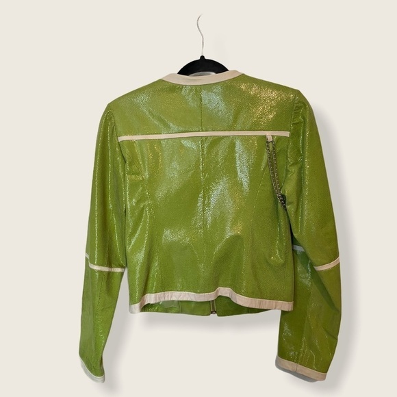 SUED MOD vintage Lime Green Leather Jacket - Picture 2 of 6